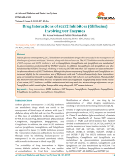 Drug Interactions of Sglt2 Inhibitors (Gliflozins) Involving Ugt Enzymes Dr