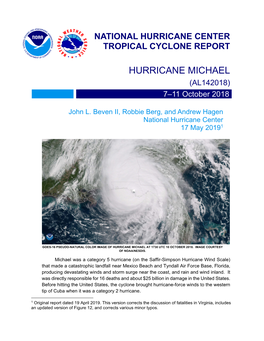 HURRICANE MICHAEL (AL142018) 7–11 October 2018