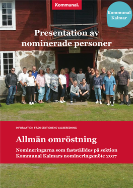 Presentation Av Nominerade Personer Allmän Omröstning