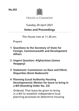 View Votes and Proceedings (Large Print) PDF File 0.03 MB