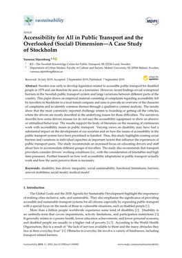 Accessibility for All in Public Transport and the Overlooked (Social) Dimension—A Case Study of Stockholm