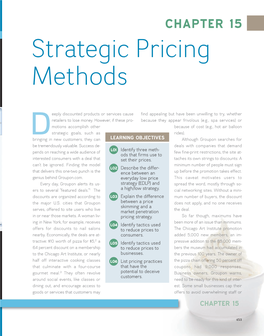 Strategic Pricing Methods