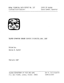 Salmon Spawning Ground Surveys in Bristol Bay, 1985