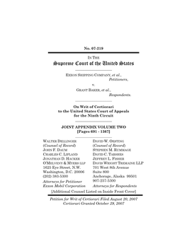 Exxon Shipping Company V. Grant Baker. on Writ of Certiorari