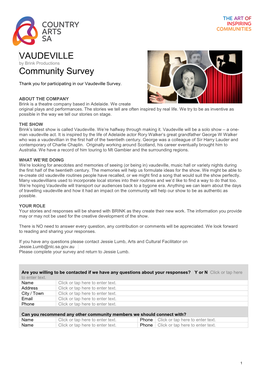 VAUDEVILLE Community Survey