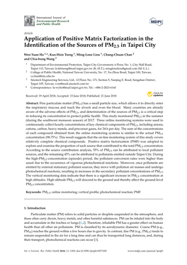 Application of Positive Matrix Factorization in the Identification Of