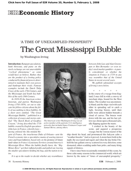 'A Time of Unexampled Prosperity': the Great Mississippi Bubble