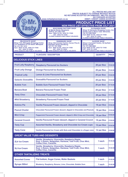 Product Price List