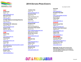 2014 Ontario Pride Events