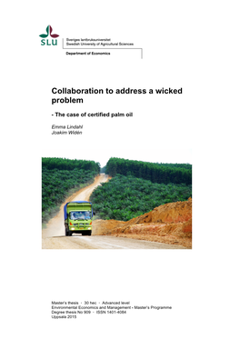 Collaboration to Address a Wicked Problem