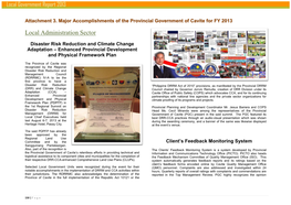 Major Accomplishments of the Provincial Government of Cavite for FY 2013