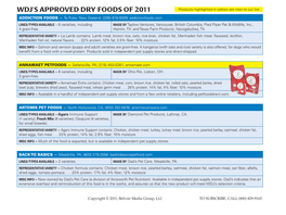Whole Dog Journal's List of Approved Dry Foods