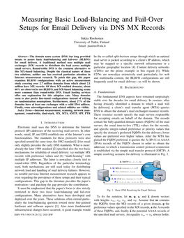 Measuring Basic Load-Balancing and Fail-Over Setups for Email Delivery Via DNS MX Records