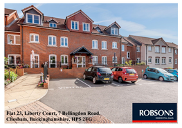 Flat 23, Liberty Court, 7 Bellingdon Road, Chesham, Buckinghamshire, HP5 2FG