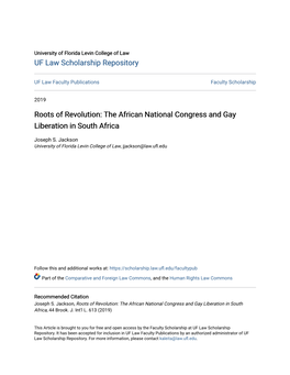 The African National Congress and Gay Liberation in South Africa