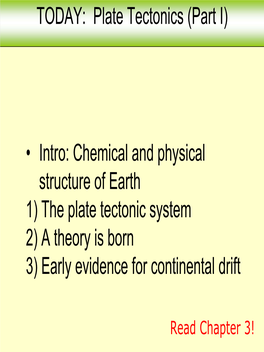 Plate Tectonics (Part I)