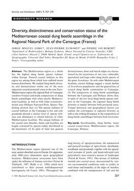 Diversity, Distinctiveness and Conservation Status of The