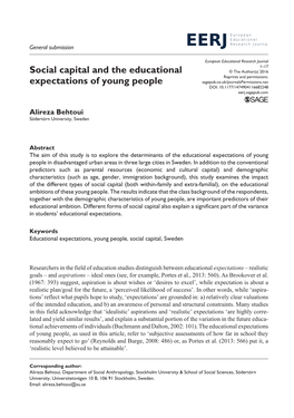 Social Capital and the Educational Expectations of Young People