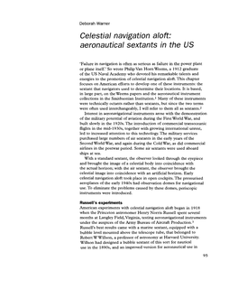Celestial Navigation Aloft: Aeronautical Sextants in the US