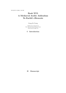 A Mediaeval Arabic Addendum to Euclid's Elements