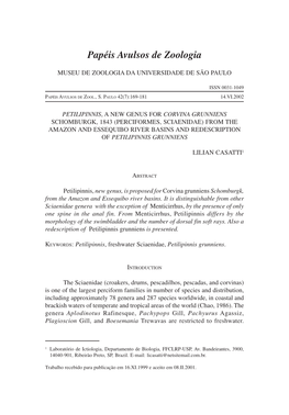 (Perciformes, Sciaenidae) from the Amazon and Essequibo River Basins and Redescription of Petilipinnis Grunniens