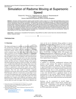 Simulation of Radome Moving at Supersonic Speed