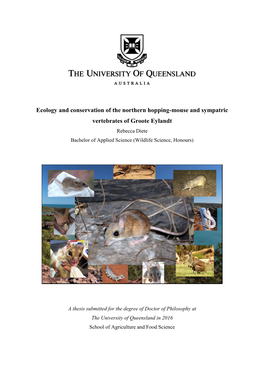 Ecology and Conservation of the Northern Hopping-Mouse and Sympatric Vertebrates of Groote Eylandt