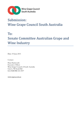 Senate Committee Australian Grape and Wine Industry