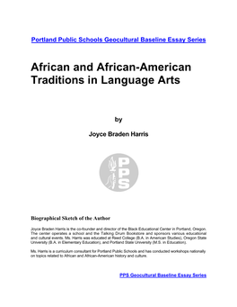 African and African-American Traditions in Language Arts