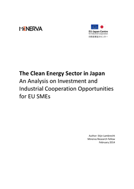 The Clean Energy Sector in Japan an Analysis on Investment And