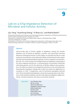 Lab-On-A-Chip Impedance Detection of Microbial and Cellular Activity