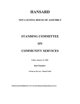 Committee on Community Services