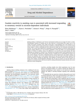 Caudate Reactivity to Smoking Cues Is Associated with Increased Responding to Monetary Reward in Nicotine-Dependent Individuals T