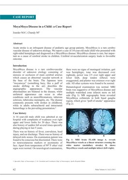 CASE REPORT Moyamoya Disease in a Child: a Case Report