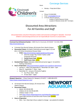 Discounted Attractions for All Families and Staff.Pdf