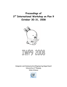 Proceedings of 3Rd International Workshop on Plan 9 October 30-31, 2008