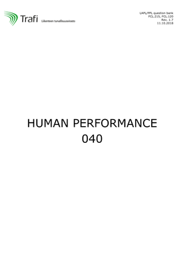 Human Performance 040