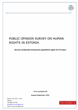 Public Opinion Survey on Human Rights in Estonia