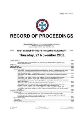 Record of Proceedings