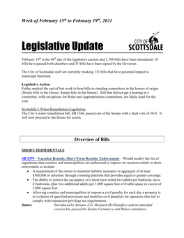 Legislative Update