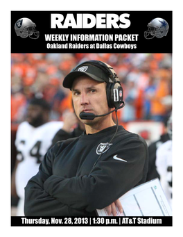 WEEKLY INFORMATION PACKET Oakland Raiders at Dallas Cowboys