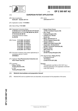 Nilotinib Intermediates and Preparation Thereof