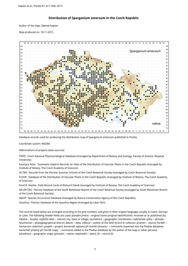 1 Distribution of Sparganium Emersum in the Czech Republic