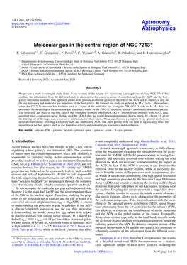 Molecular Gas in the Central Region of NGC 7213? F