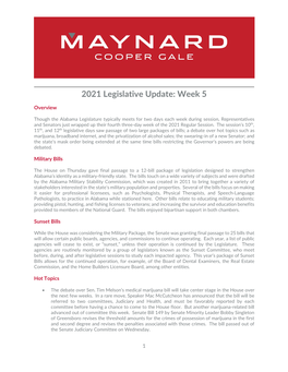 2021 Legislative Update Week 5