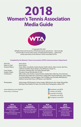 Women's Tennis Association Media Guide
