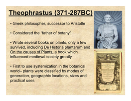 Theophrastus (371-287BC)