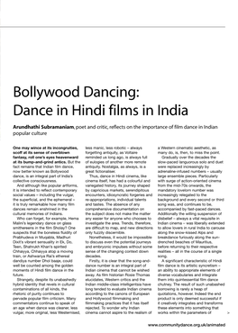 Bollywood Dancing: Dance in Hindi Films in India