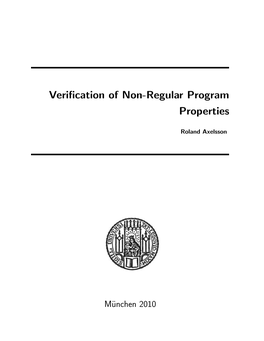 Verification of Non-Regular Program Properties