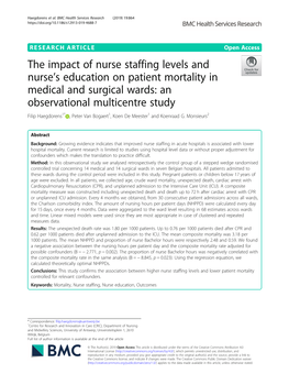 The Impact of Nurse Staffing Levels and Nurse's Education on Patient